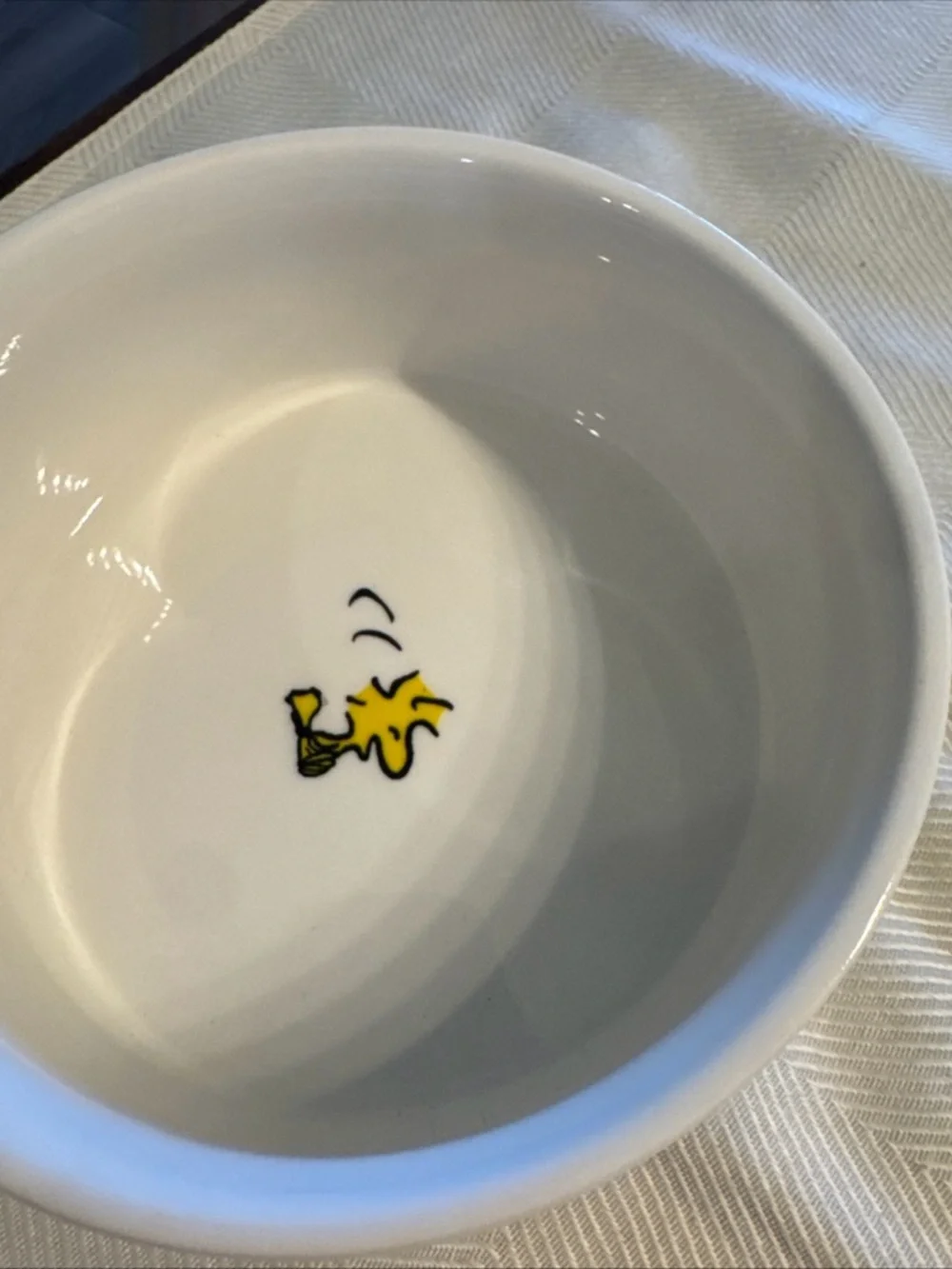 Peanuts Character Ceramic Bowl - White with Multicolor Graphics dog bowl 6”